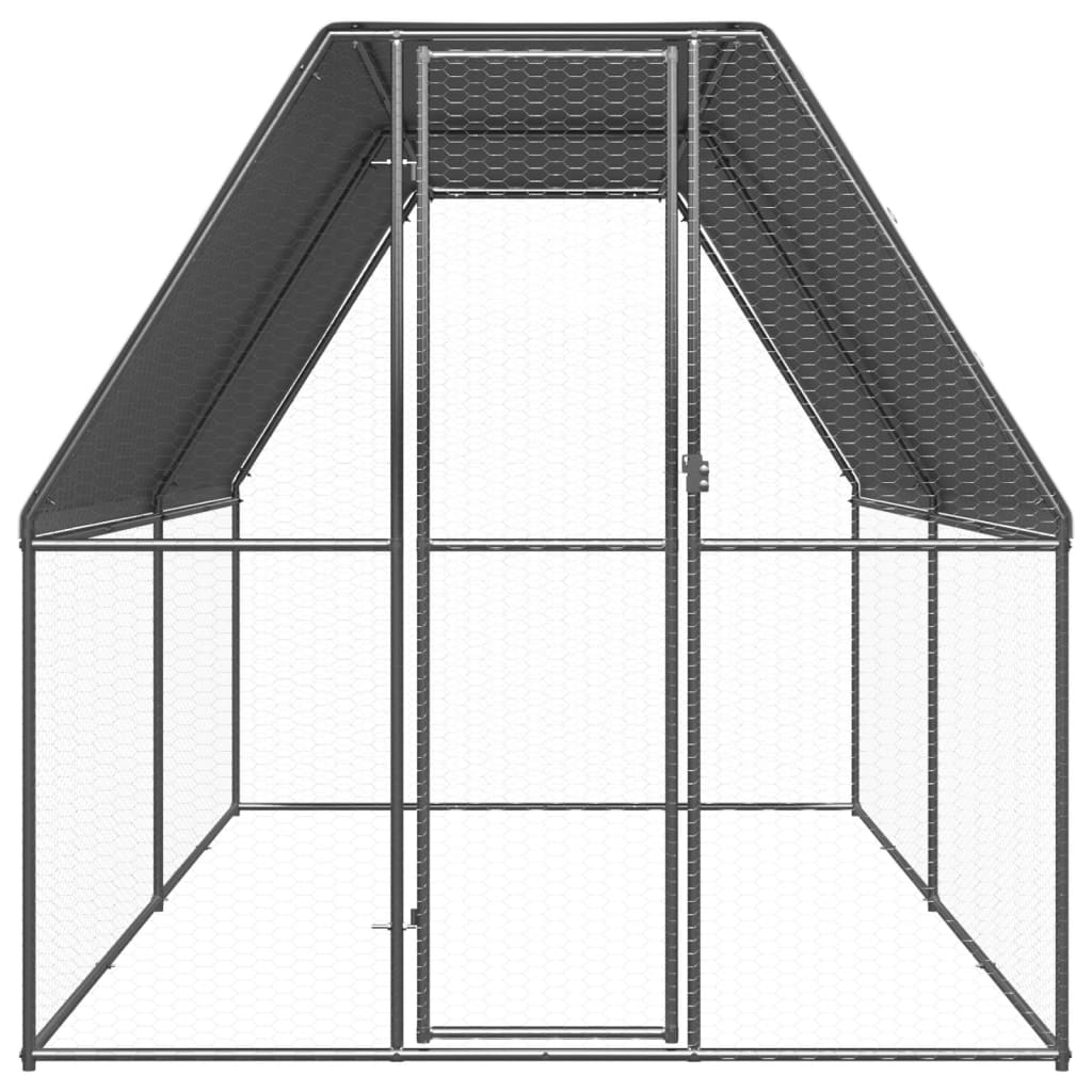 vidaXL Chicken Cage 2x4x2 m Galvanised Steel