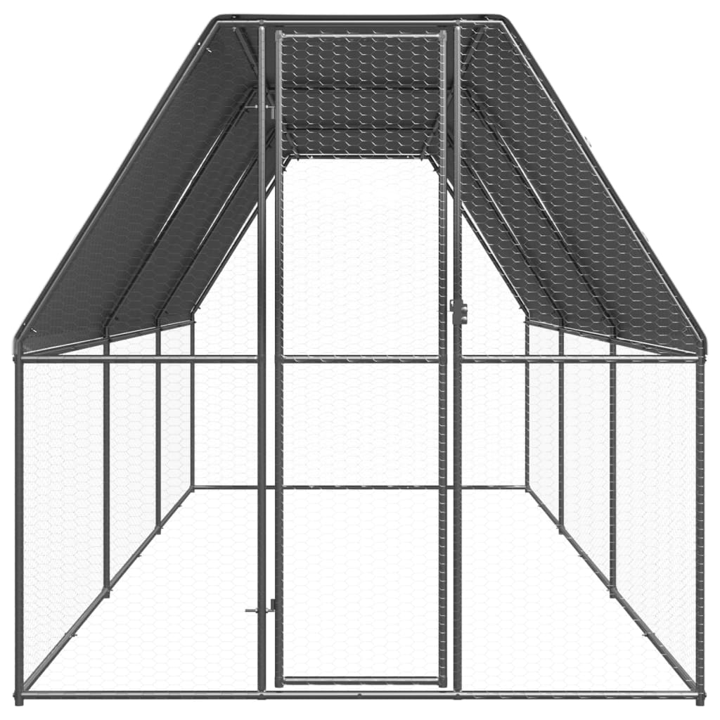 vidaXL Chicken Cage 2x6x2 m Galvanised Steel