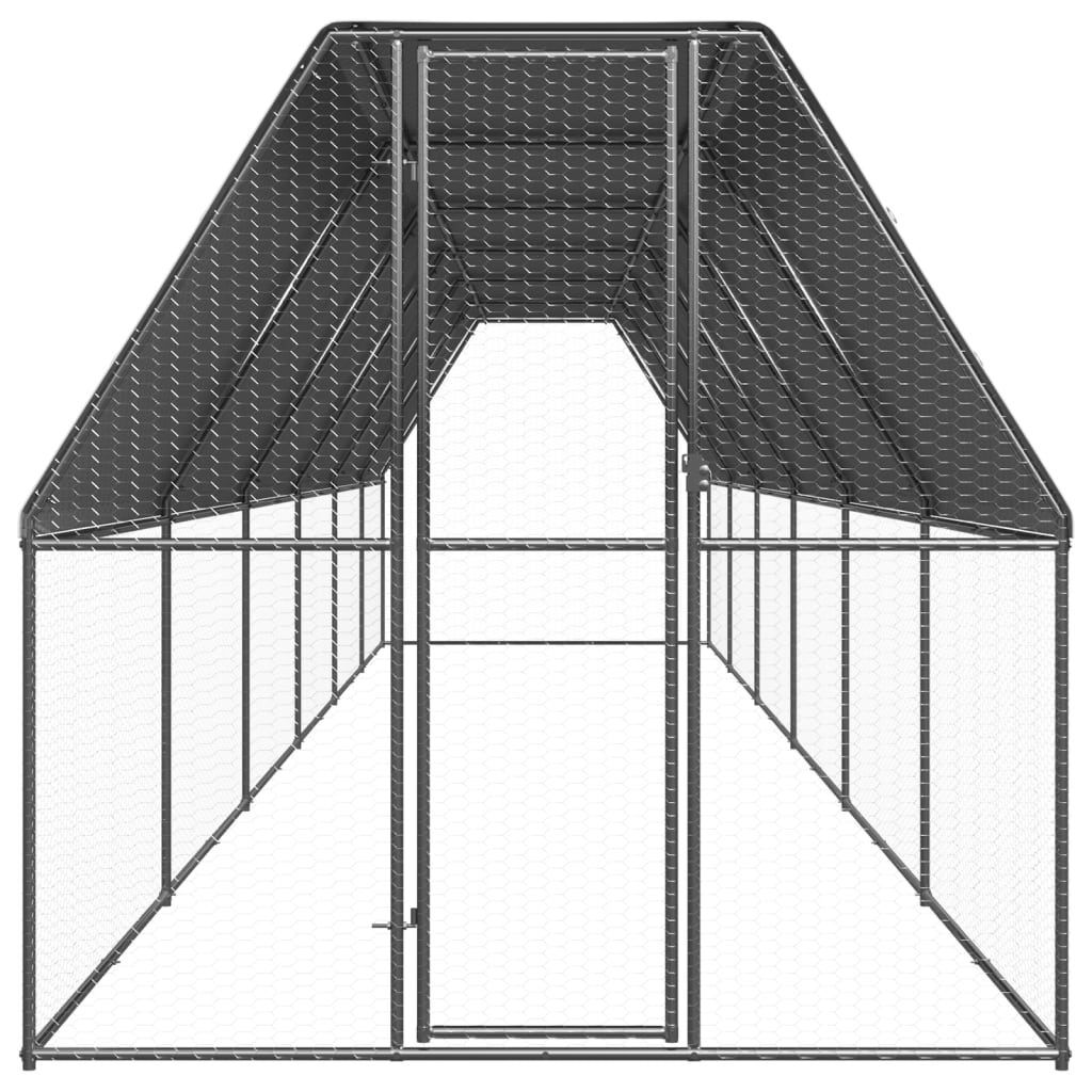 vidaXL Chicken Cage 2x12x2 m Galvanised Steel