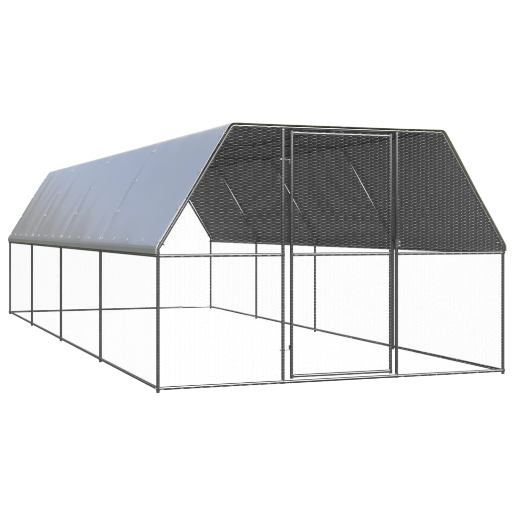 vidaXL Chicken Cage 3x8x2 m Galvanised Steel