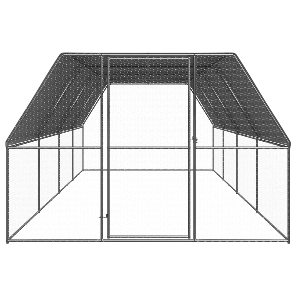 vidaXL Chicken Cage 3x8x2 m Galvanised Steel