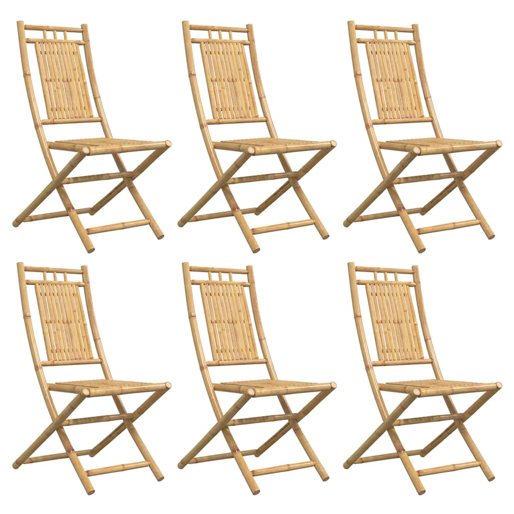 vidaXL Folding Garden Chairs 6 pcs 46x66x99 cm Bamboo