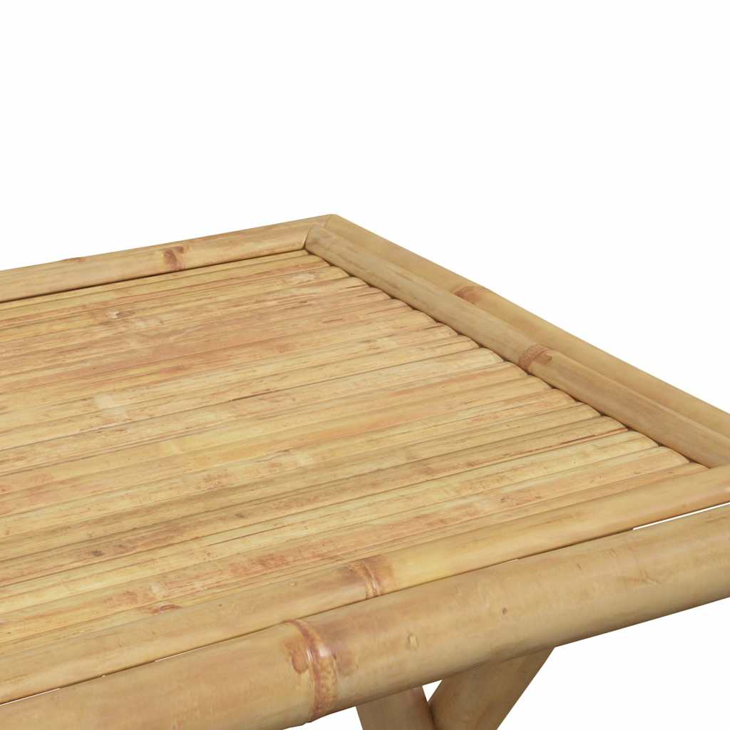 Bistro Set | Natural Bamboo | Foldable | Square | Rustic