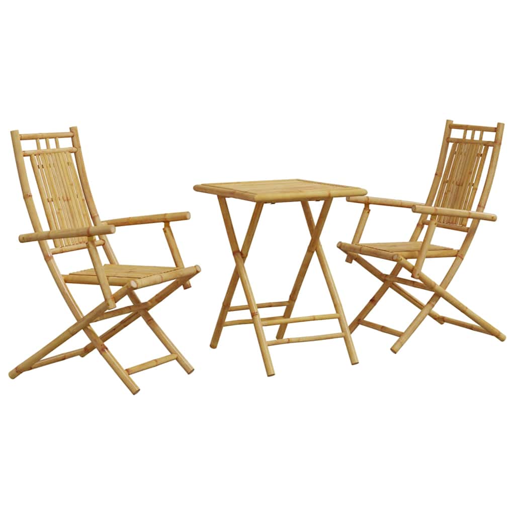 Bistro Set | Natural Bamboo | Bamboo | Medium | Foldable | Bistro Set