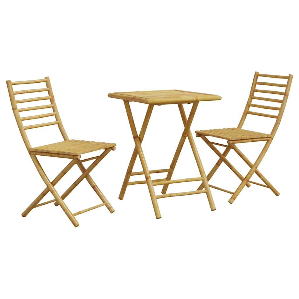Bistro Set | Natural Bamboo | Bamboo | Medium | Foldable | Bistro Set