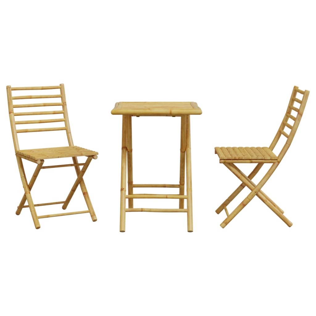 Bistro Set | Natural Bamboo | Bamboo | Medium | Foldable | Bistro Set