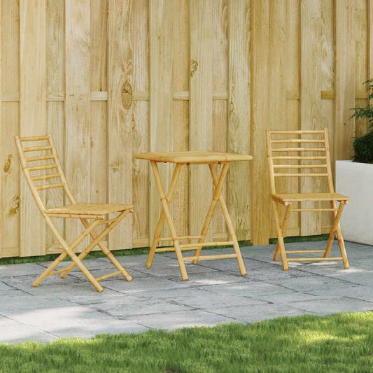 Bistro Set | Natural Bamboo | Bamboo | Medium | Foldable | Bistro Set