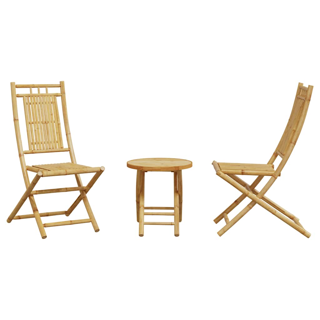 Bistro Set | Natural Bamboo | Bamboo | 3 piece set |  Foldable
