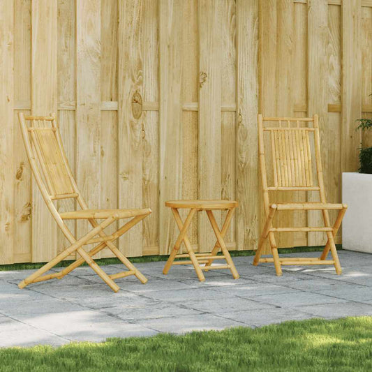 Bistro Set | Natural Bamboo | Bamboo | 3 piece set |  Foldable