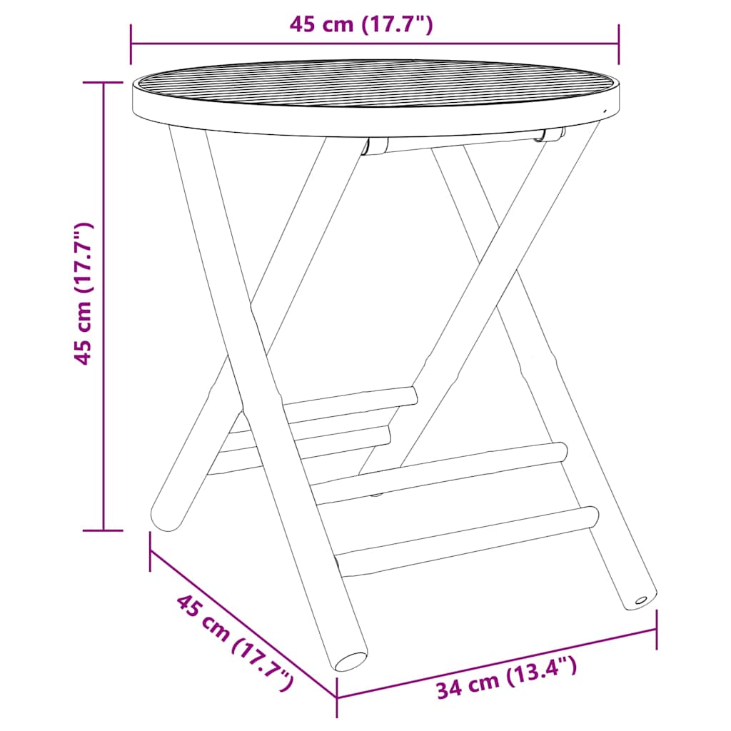 Bistro Set | Natural Bamboo | Bamboo | Compact | Foldable | Bistro Set
