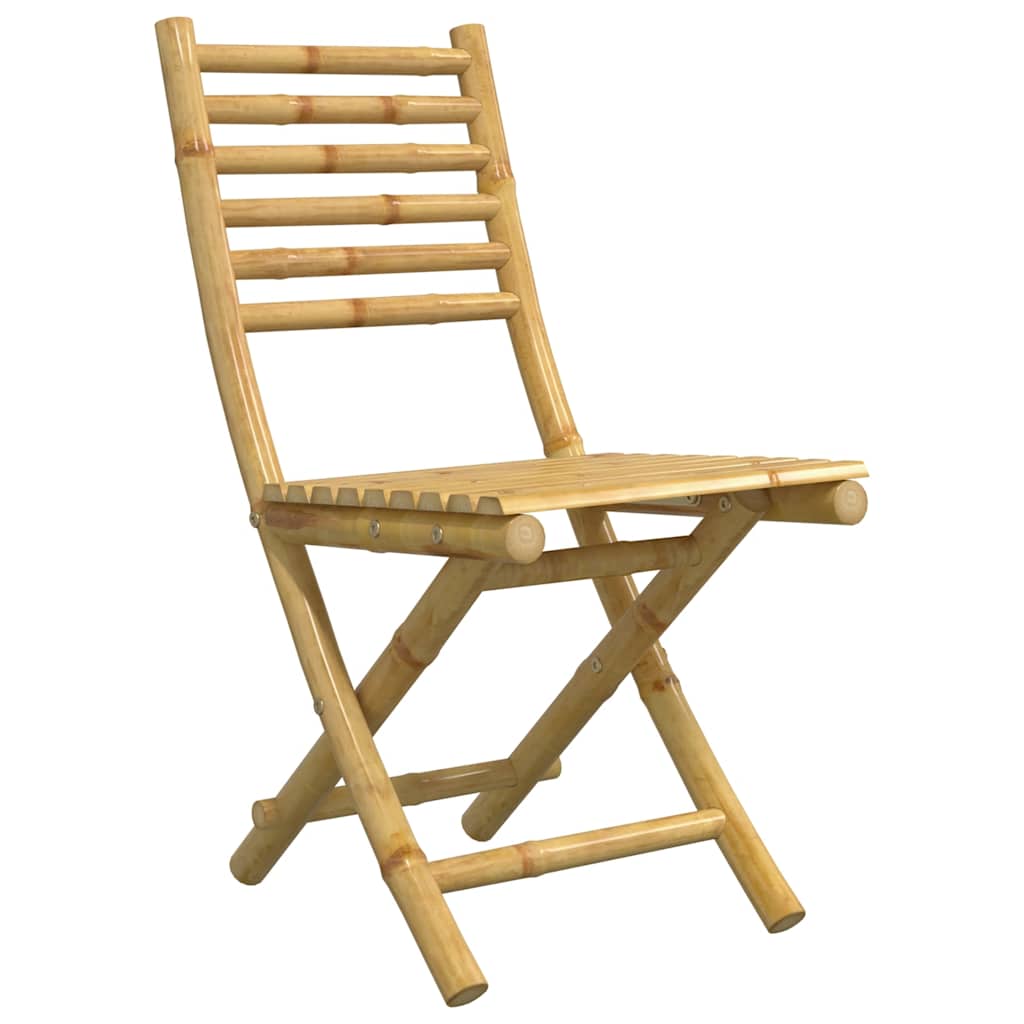 Bistro Set | Natural Bamboo | Bamboo | Compact | Foldable | Bistro Set