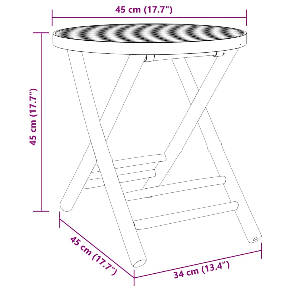 Bistro Set | Natural Bamboo | Bamboo | Compact | Foldable | Bistro Set