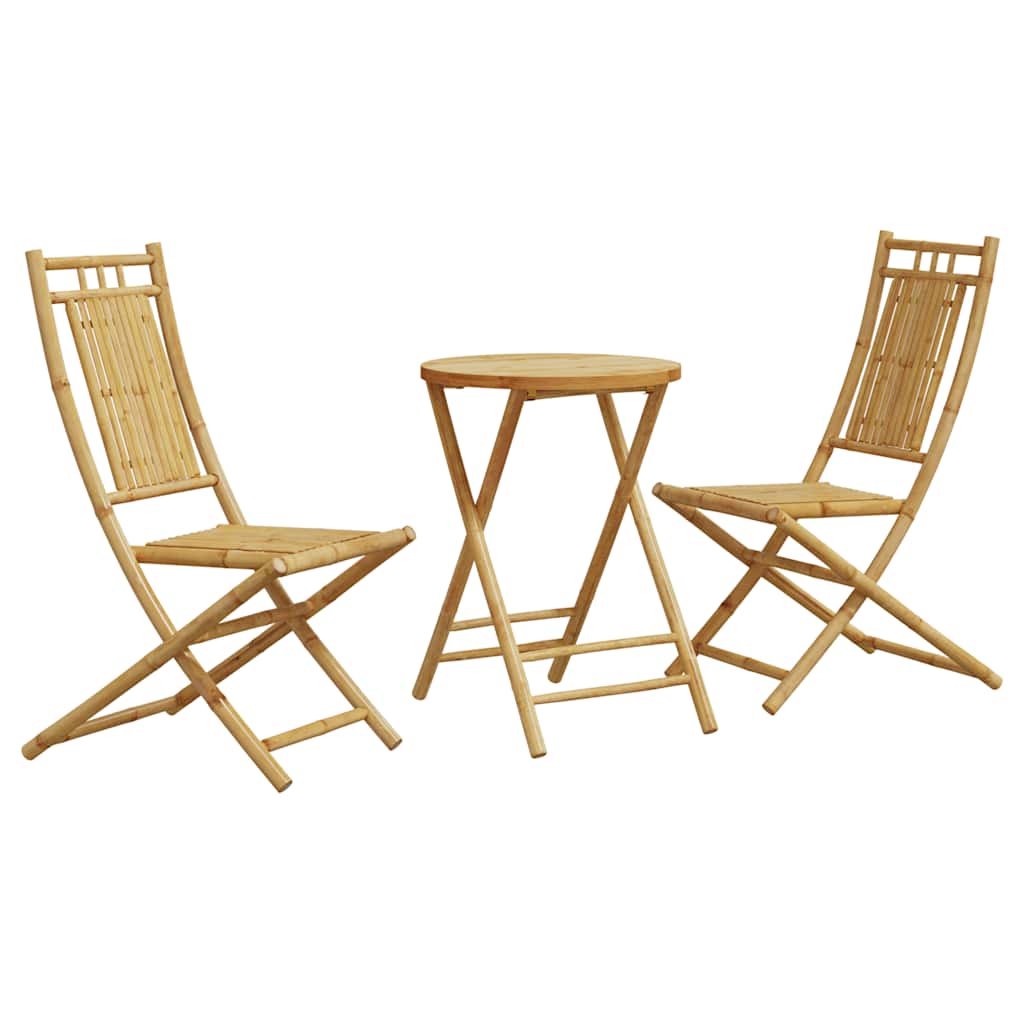 Bistro Set | Natural Bamboo | Bamboo | Medium | Foldable | Bistro Set