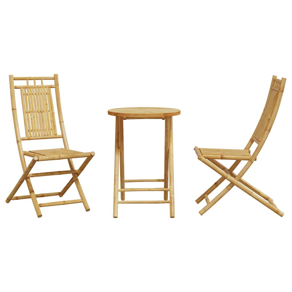 Bistro Set | Natural Bamboo | Bamboo | Medium | Foldable | Bistro Set