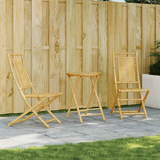 Bistro Set | Natural Bamboo | Bamboo | Medium | Foldable | Bistro Set