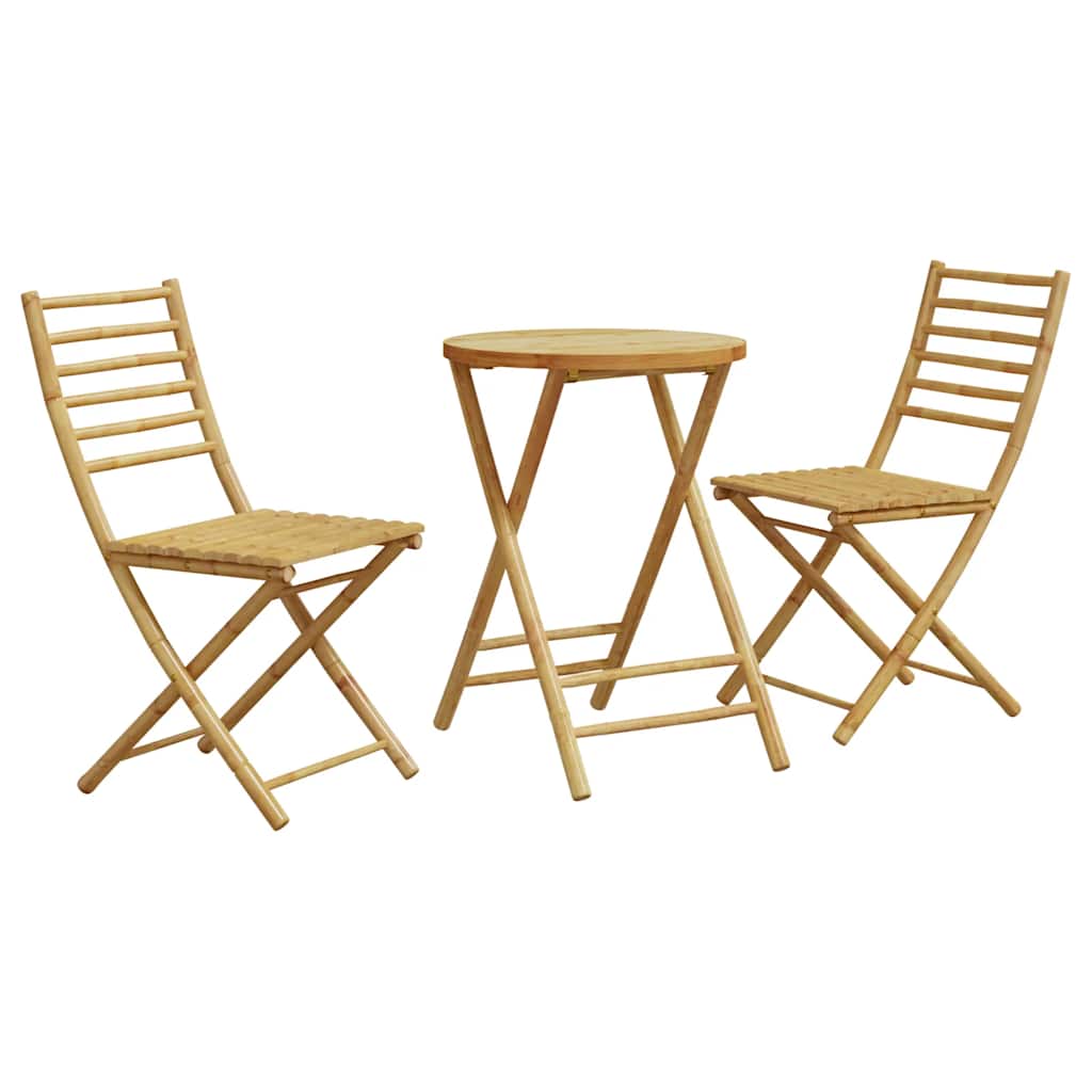 Bistro Set | Natural Bamboo | Bamboo | Standard Size | Foldable