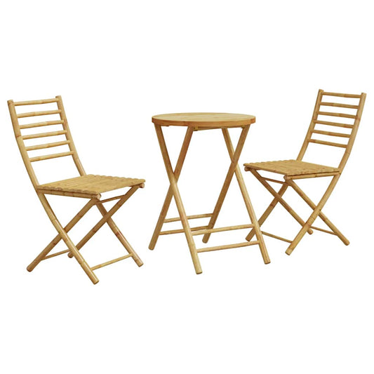 Bistro Set | Natural Bamboo | Bamboo | Standard Size | Foldable
