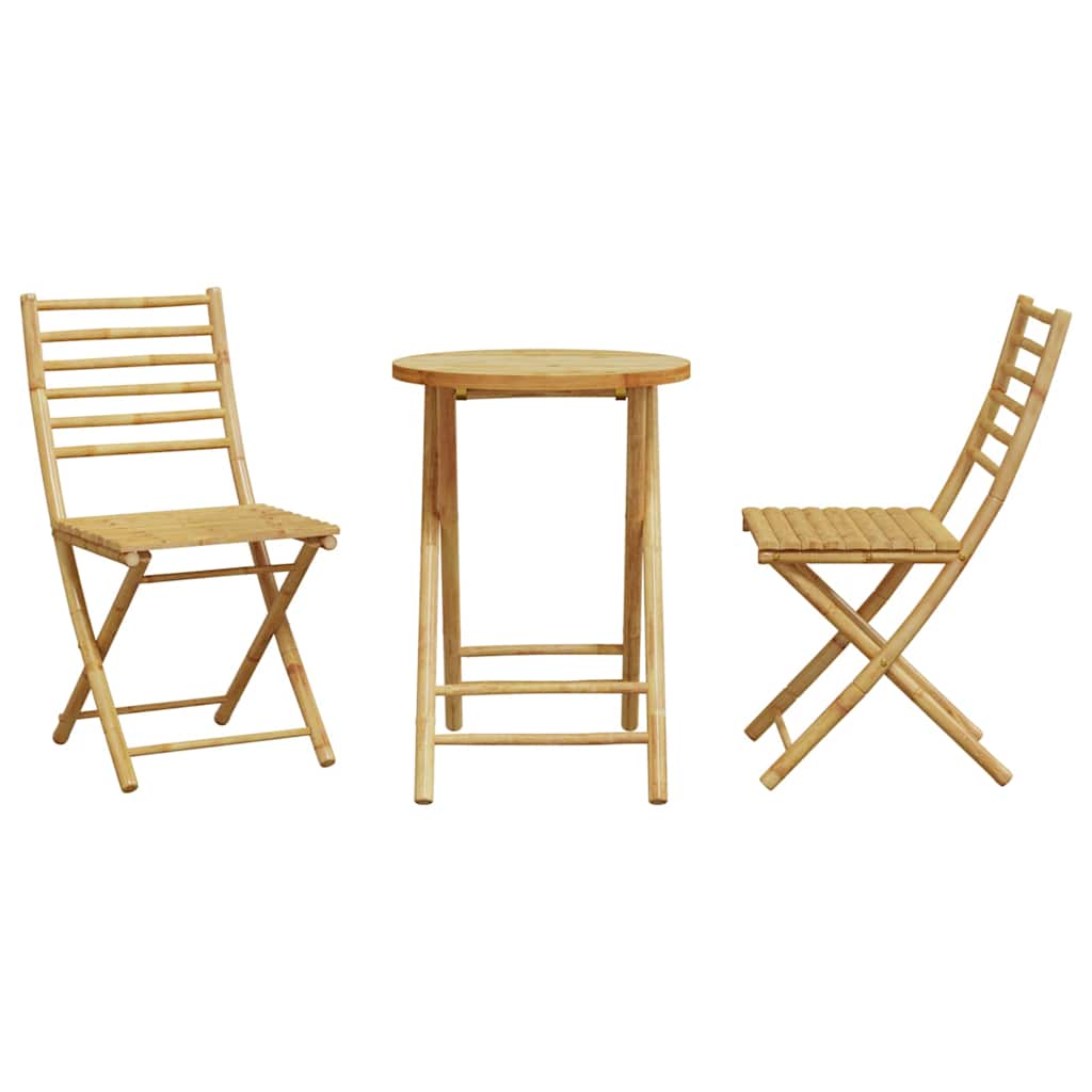 Bistro Set | Natural Bamboo | Bamboo | Standard Size | Foldable