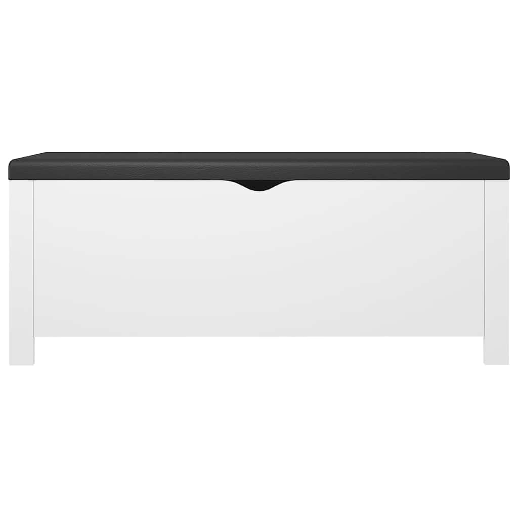 Storage Box with Cushion White 105x40x45 cm