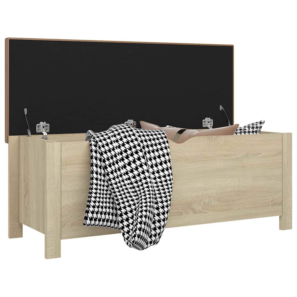 Storage Box with Cushion Sonoma Oak 105x40x45 cm