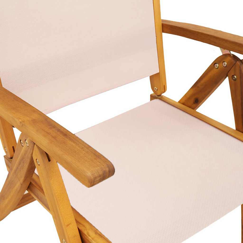 Folding Garden Chairs 4 pcs Solid Wood Acacia and Textilene