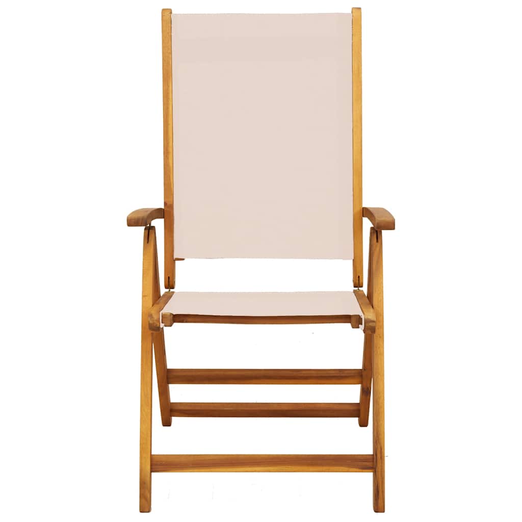 Folding Garden Chairs 6 pcs Solid Wood Acacia and Textilene