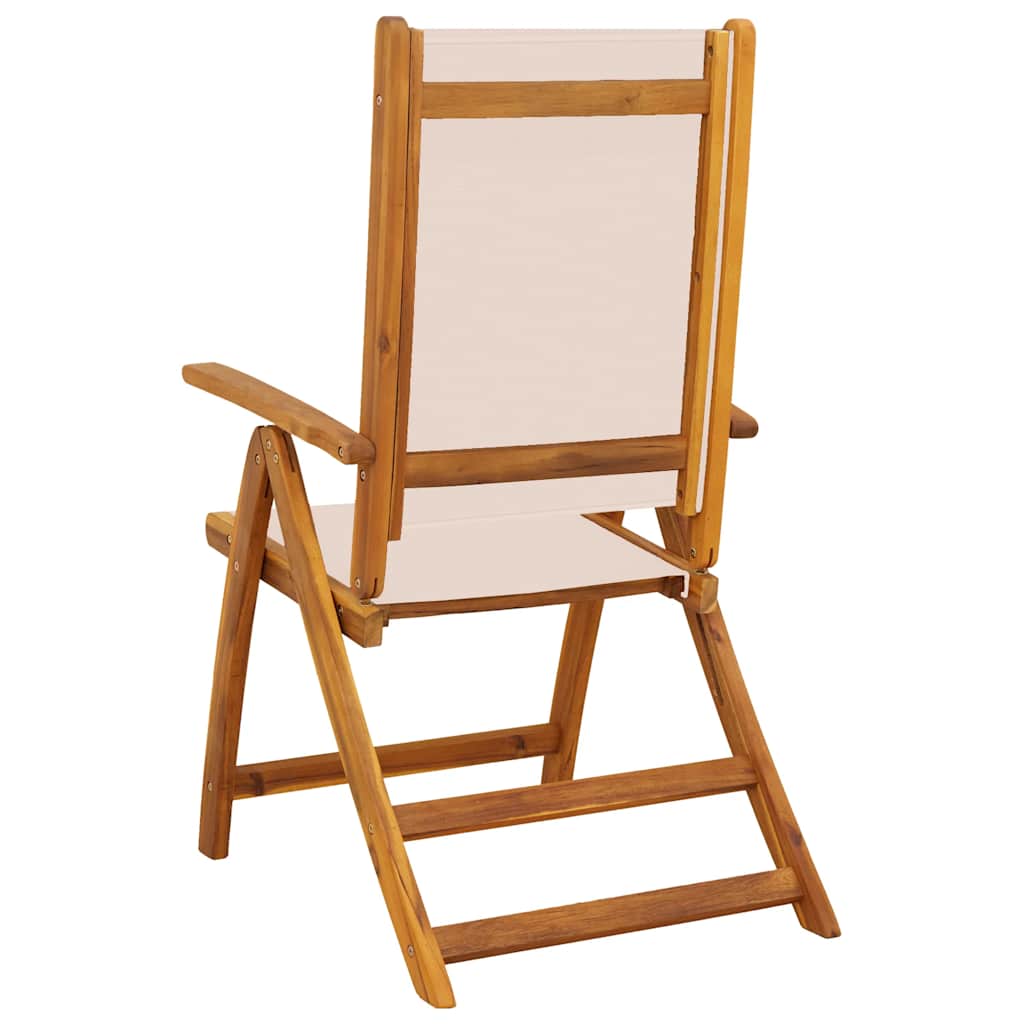 Folding Garden Chairs 6 pcs Solid Wood Acacia and Textilene