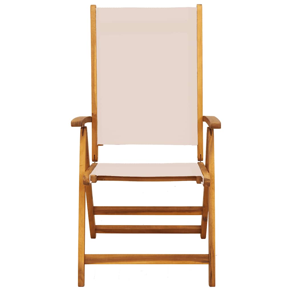 Folding Garden Chairs 8 pcs Solid Wood Acacia and Textilene