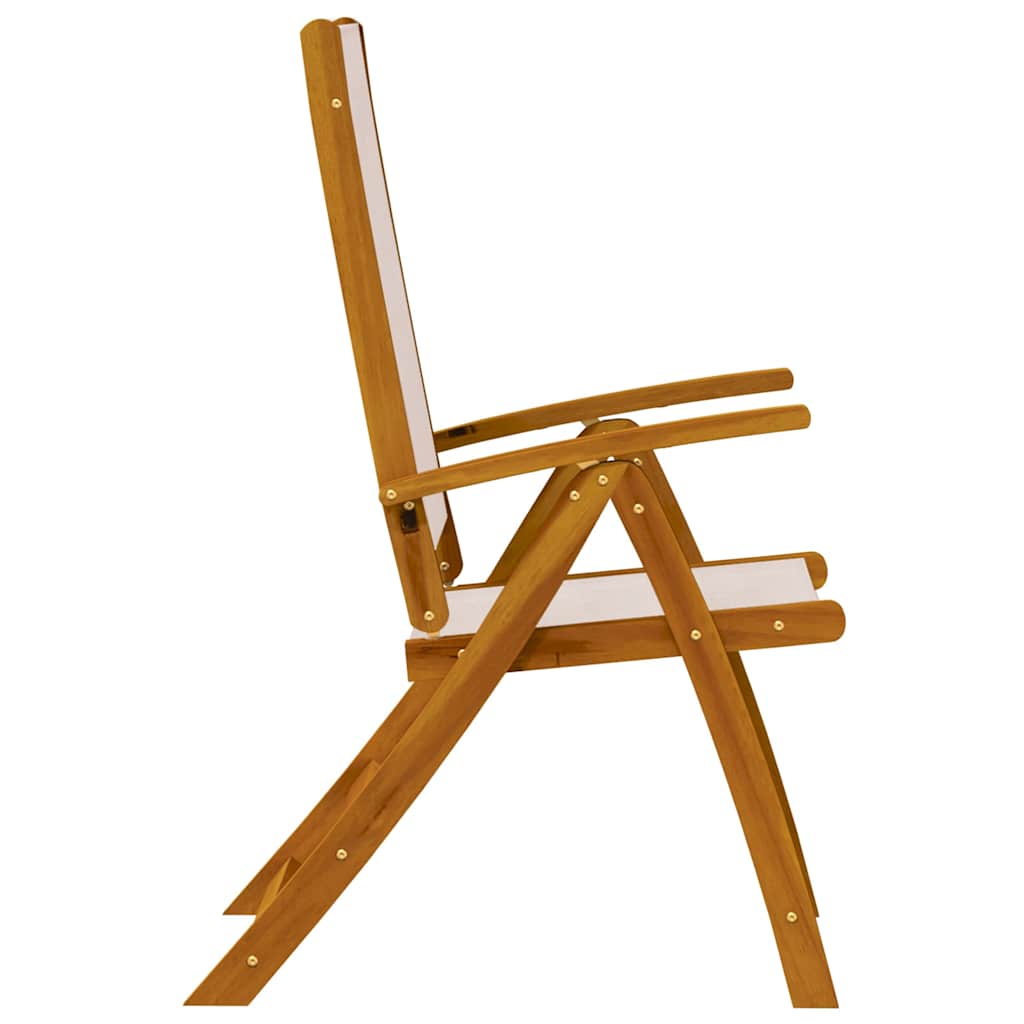 Folding Garden Chairs 8 pcs Solid Wood Acacia and Textilene