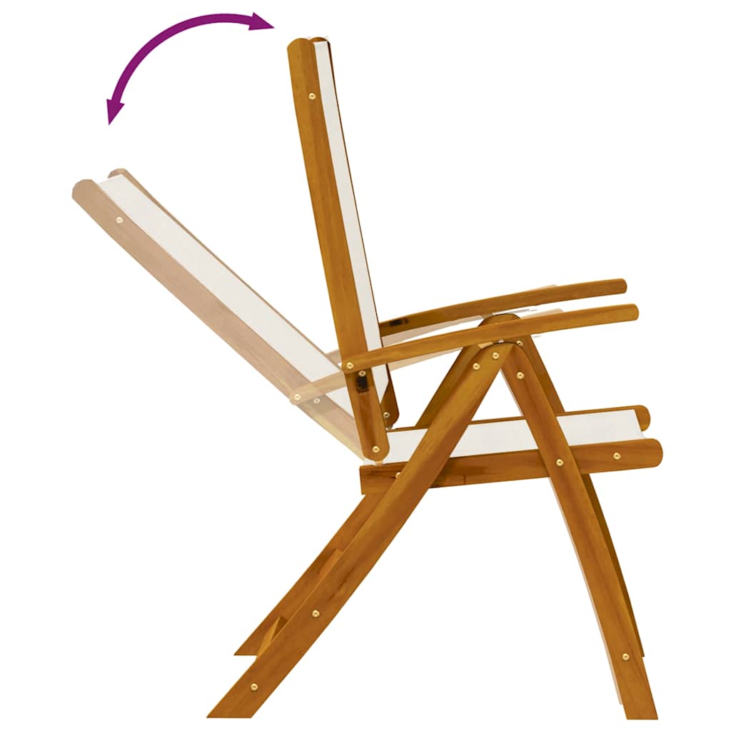 Folding Garden Chairs 4 pcs Solid Wood Acacia and Textilene