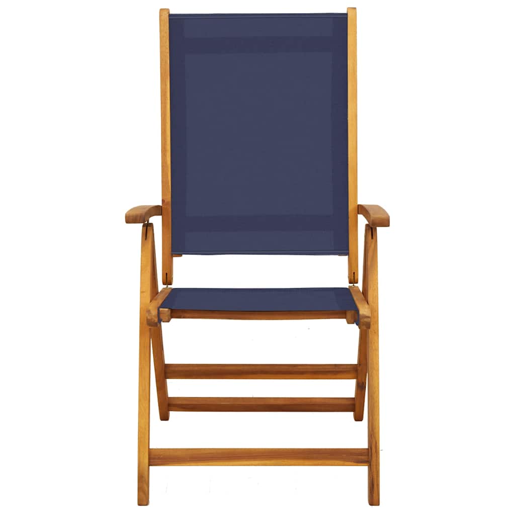 Folding Garden Chairs 4 pcs Solid Wood Acacia and Textilene