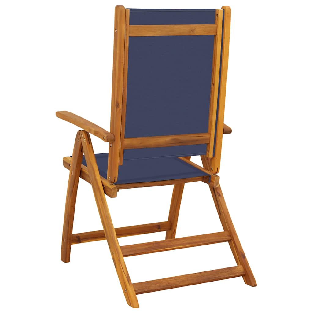 Folding Garden Chairs 4 pcs Solid Wood Acacia and Textilene