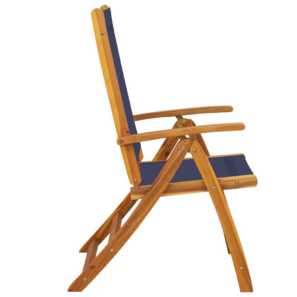 Folding Garden Chairs 4 pcs Solid Wood Acacia and Textilene