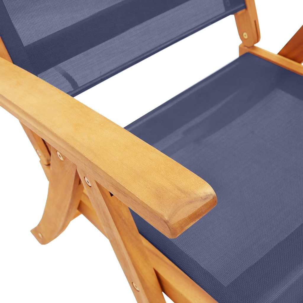 Folding Garden Chairs 6 pcs Solid Wood Acacia and Textilene