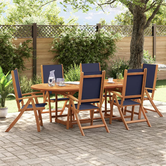 vidaXL Folding Garden Chairs 6 pcs Solid Wood Acacia and Textilene