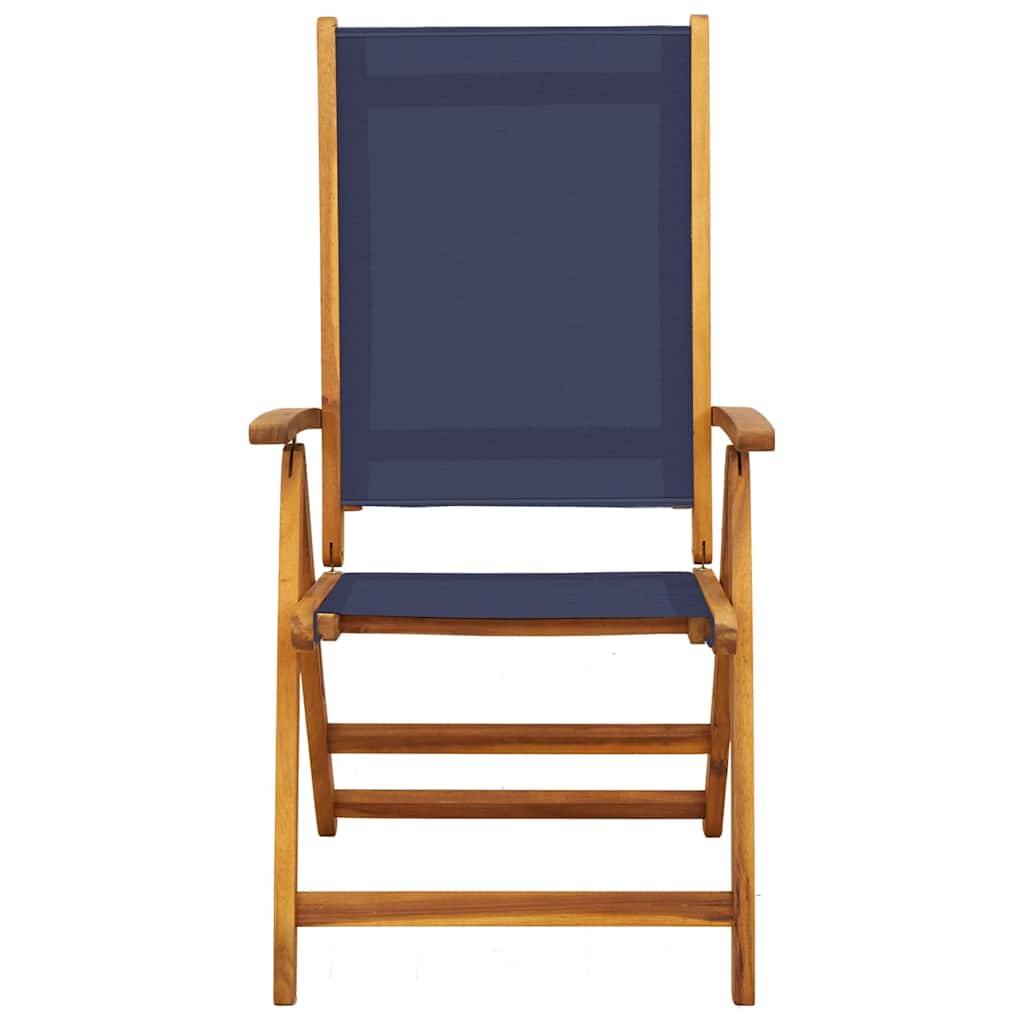 Folding Garden Chairs 8 pcs Solid Wood Acacia and Textilene