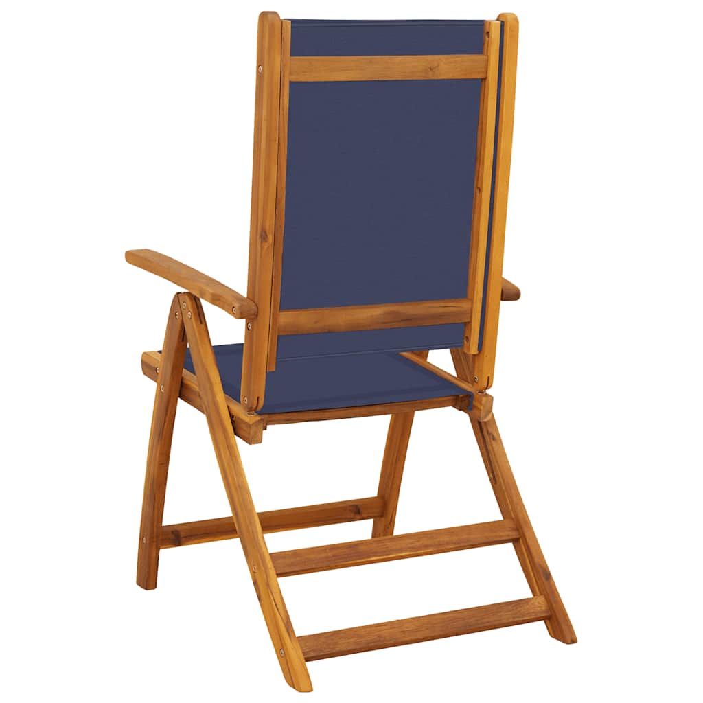 Folding Garden Chairs 8 pcs Solid Wood Acacia and Textilene