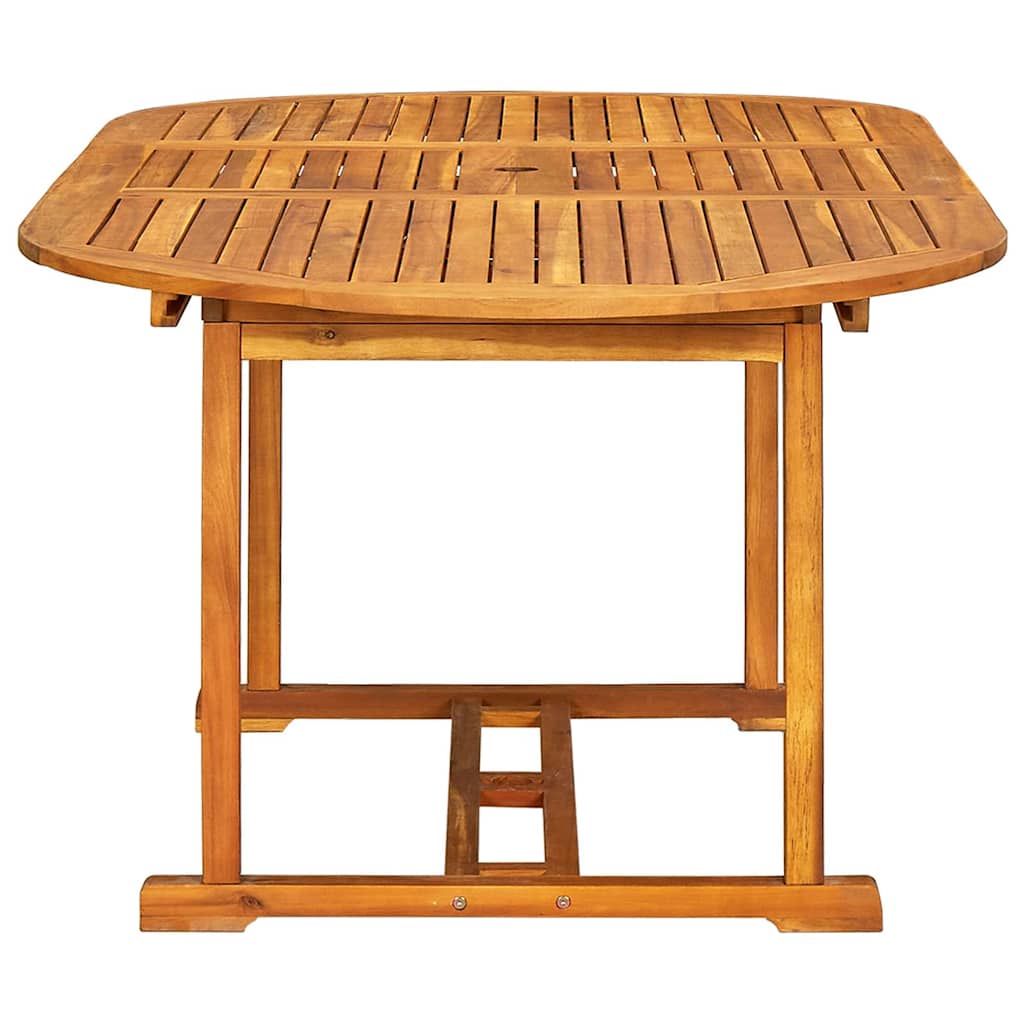 7 Piece Garden Dining Set Solid Wood Acacia and Textilene