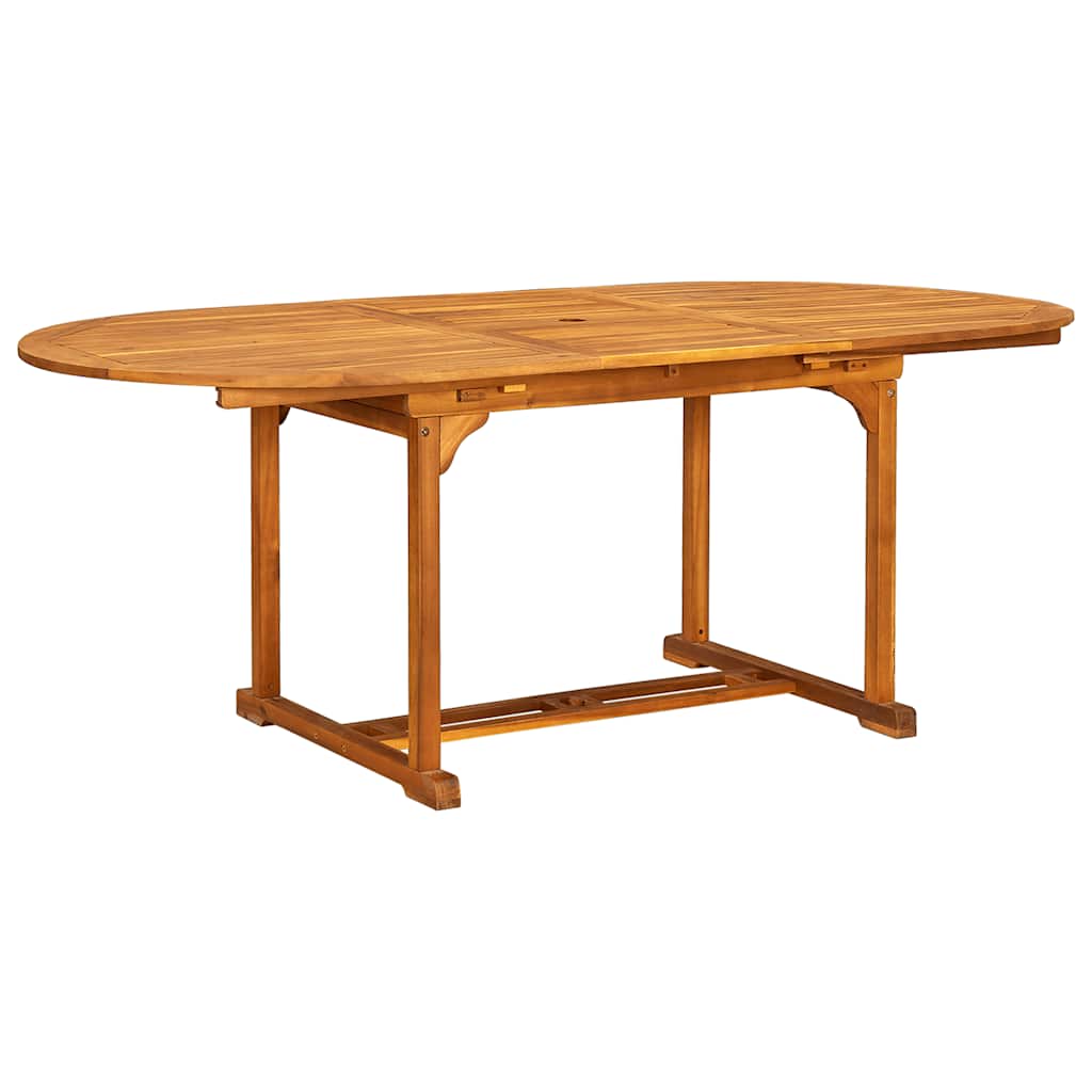 7 Piece Garden Dining Set Solid Wood Acacia and Textilene