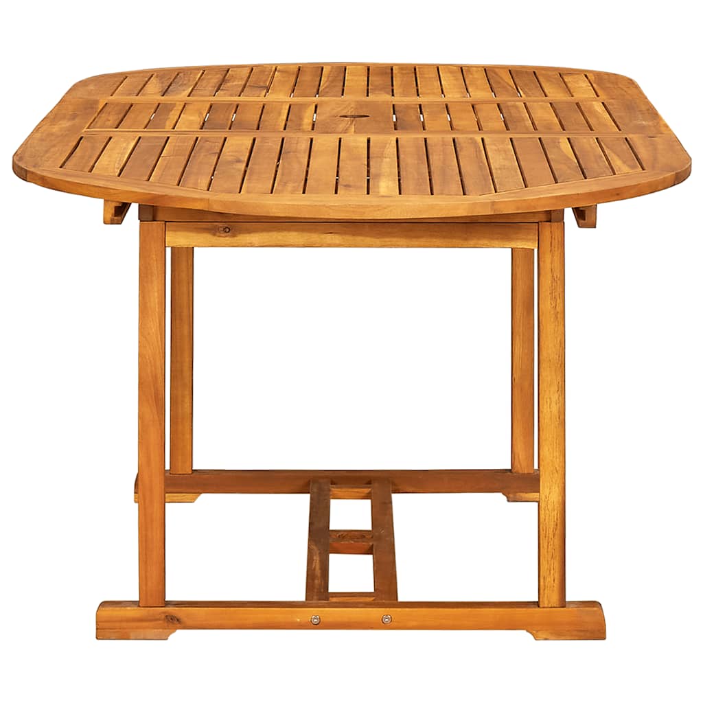 7 Piece Garden Dining Set Solid Wood Acacia and Textilene