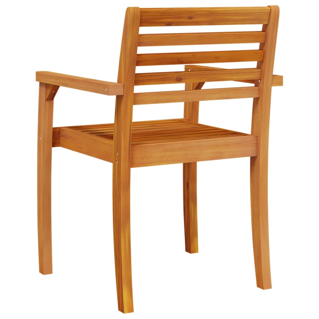 Garden Chair | Set of 6 | Natural Acacia | Solid Acacia wood | Standard