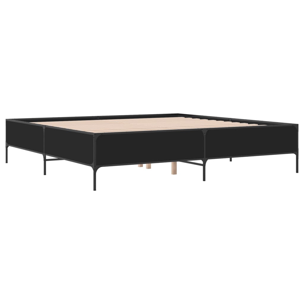 vidaXL Bed Frame without Mattress Black 200x200 cm