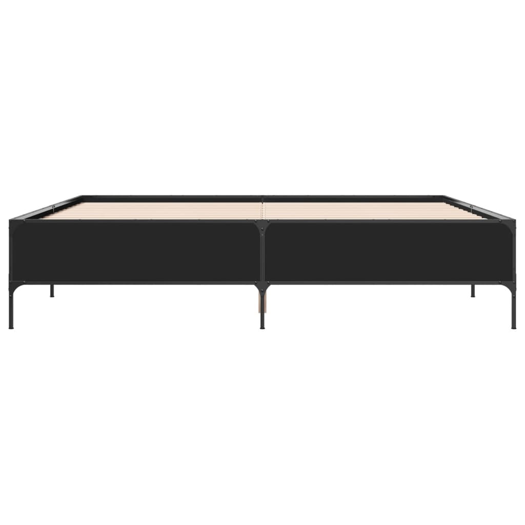 vidaXL Bed Frame without Mattress Black 200x200 cm