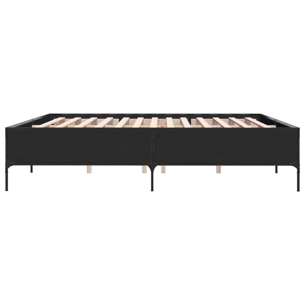 vidaXL Bed Frame without Mattress Black 200x200 cm