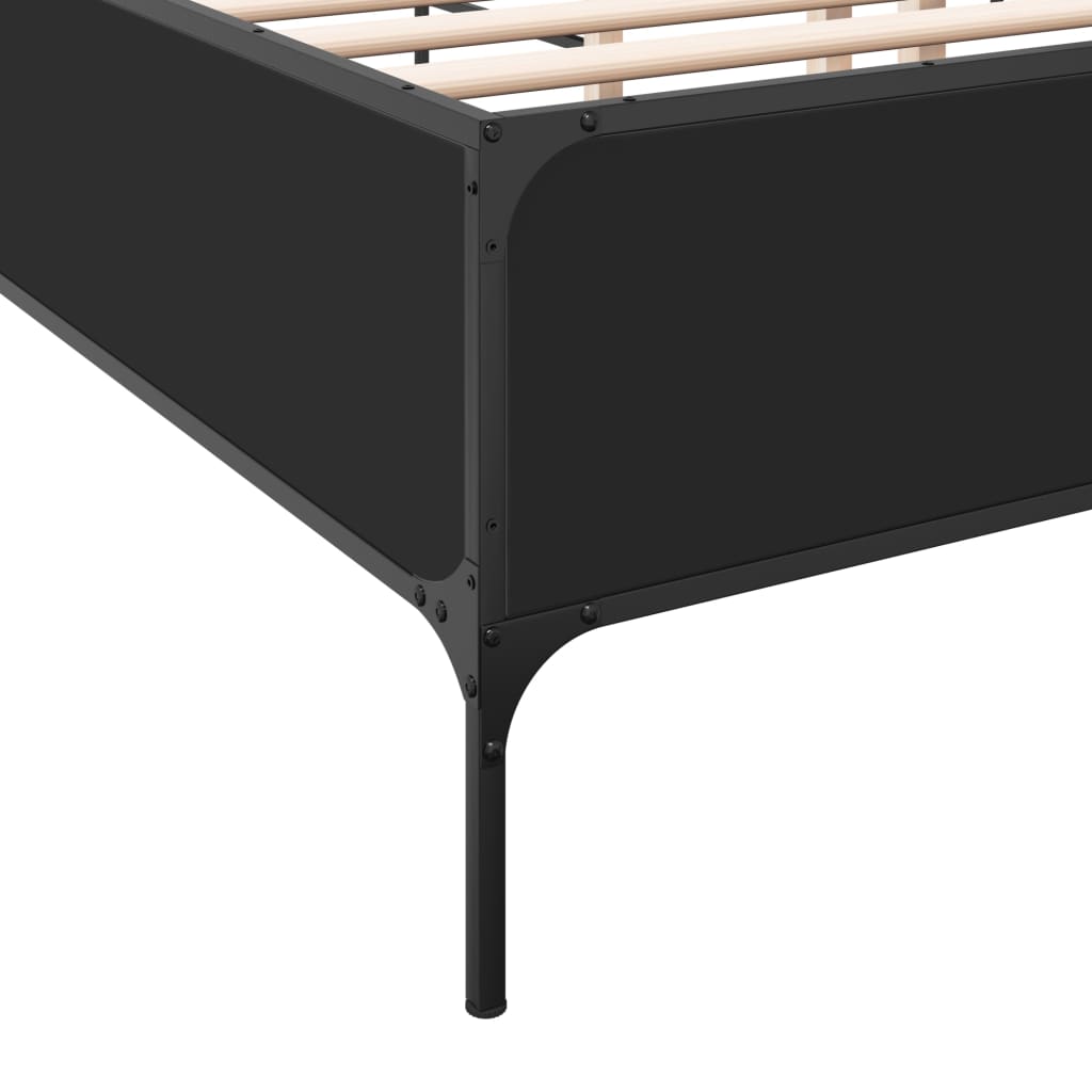 vidaXL Bed Frame without Mattress Black 200x200 cm