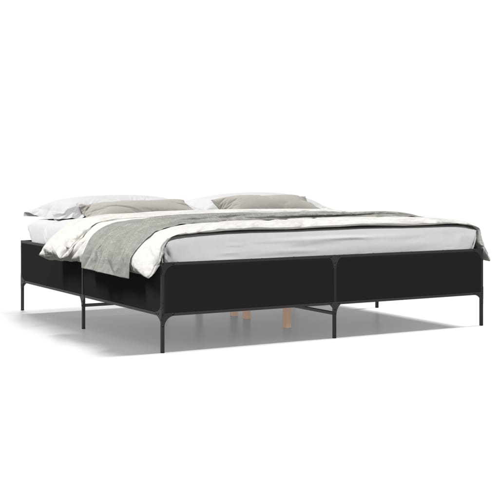 vidaXL Bed Frame without Mattress Black 200x200 cm