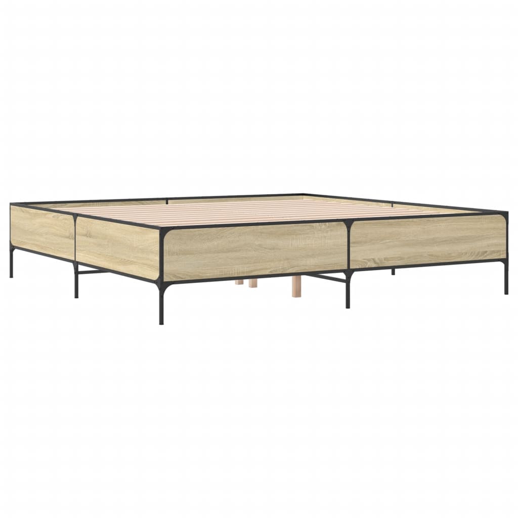 vidaXL Bed Frame without Mattress Sonoma Oak 200x200 cm