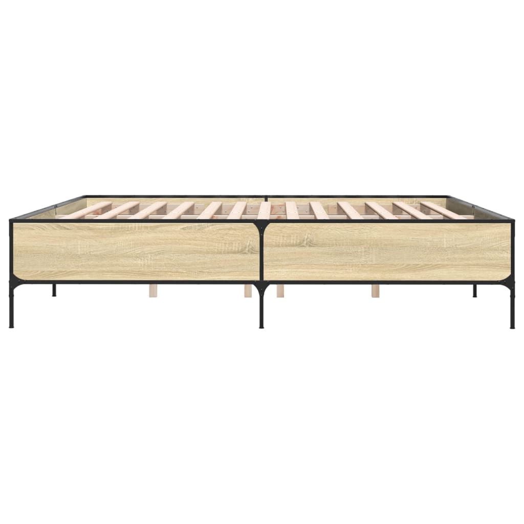 vidaXL Bed Frame without Mattress Sonoma Oak 200x200 cm