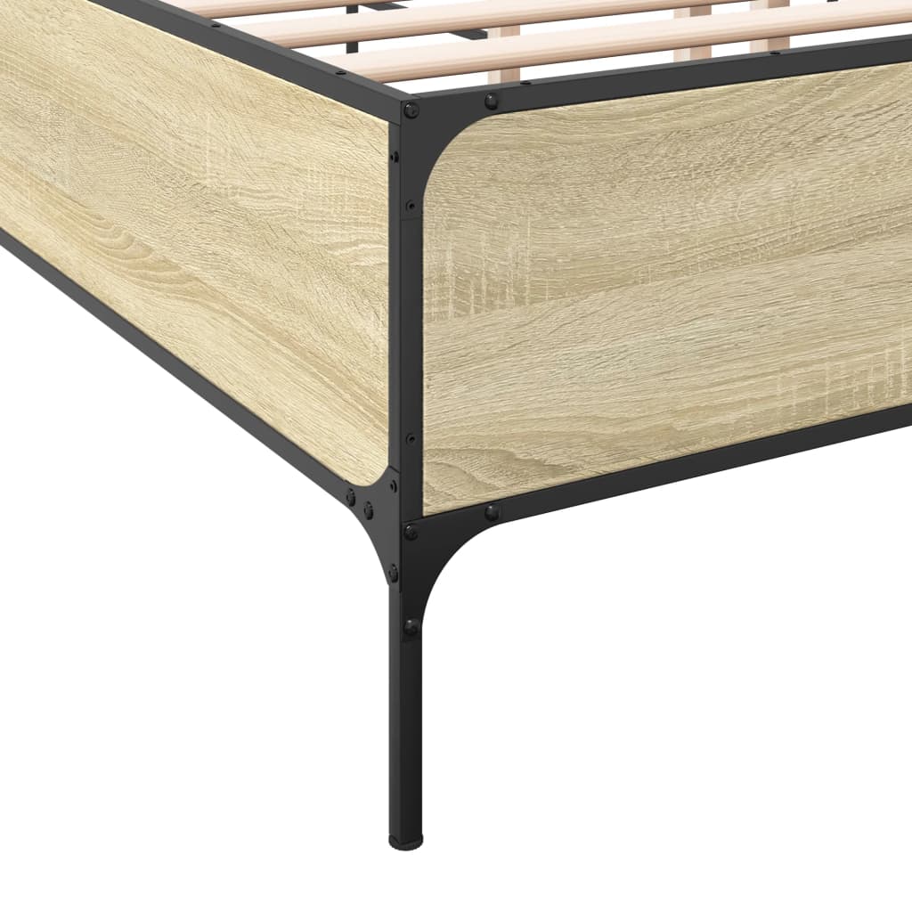 vidaXL Bed Frame without Mattress Sonoma Oak 200x200 cm