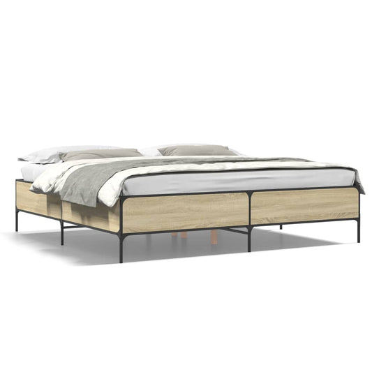 vidaXL Bed Frame without Mattress Sonoma Oak 200x200 cm